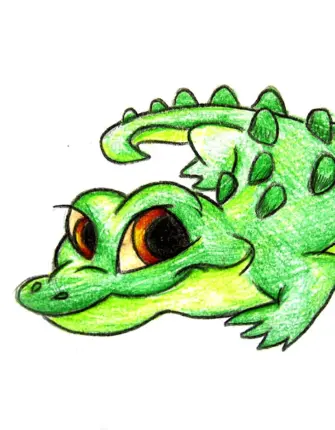 Крокодил рисунок карандашом