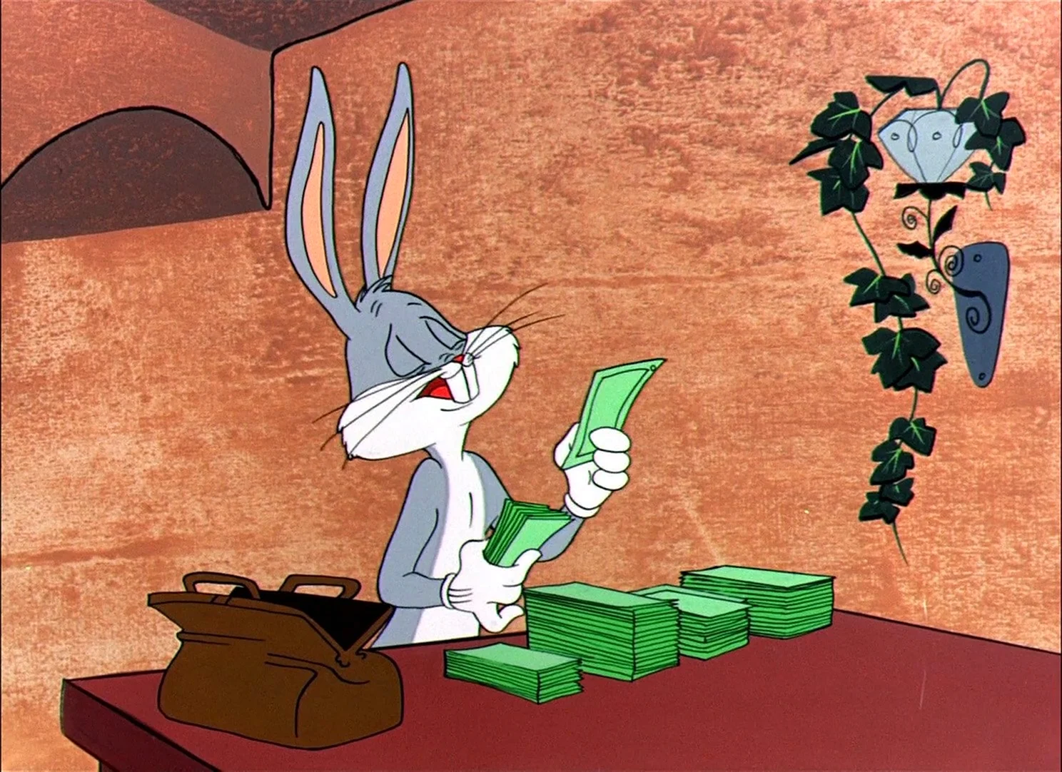 Кролик Багз Банни с деньгами