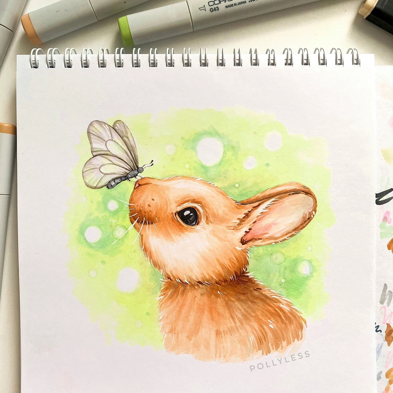 Кролик рисунок маркерами