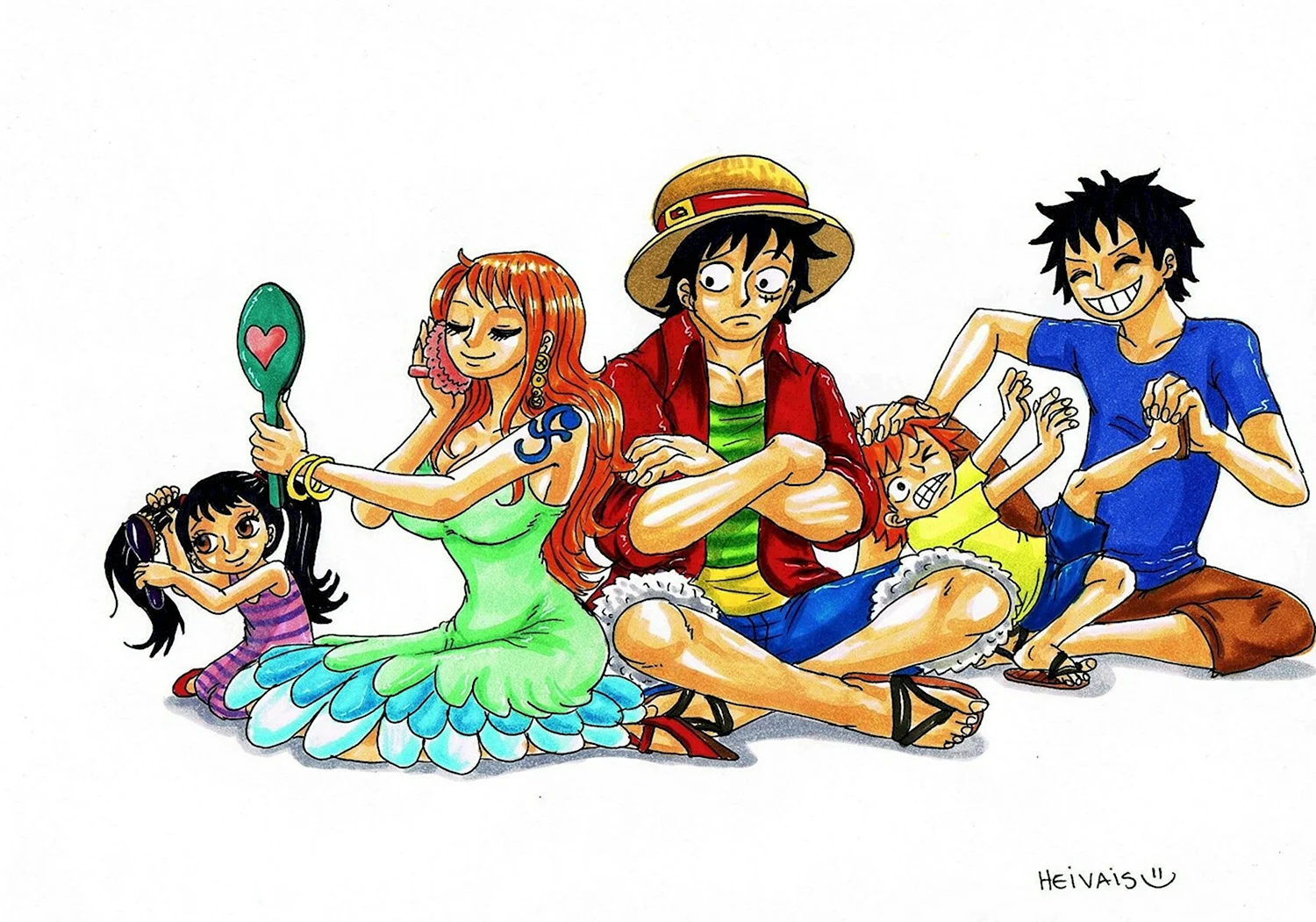 Luffy and nami семья