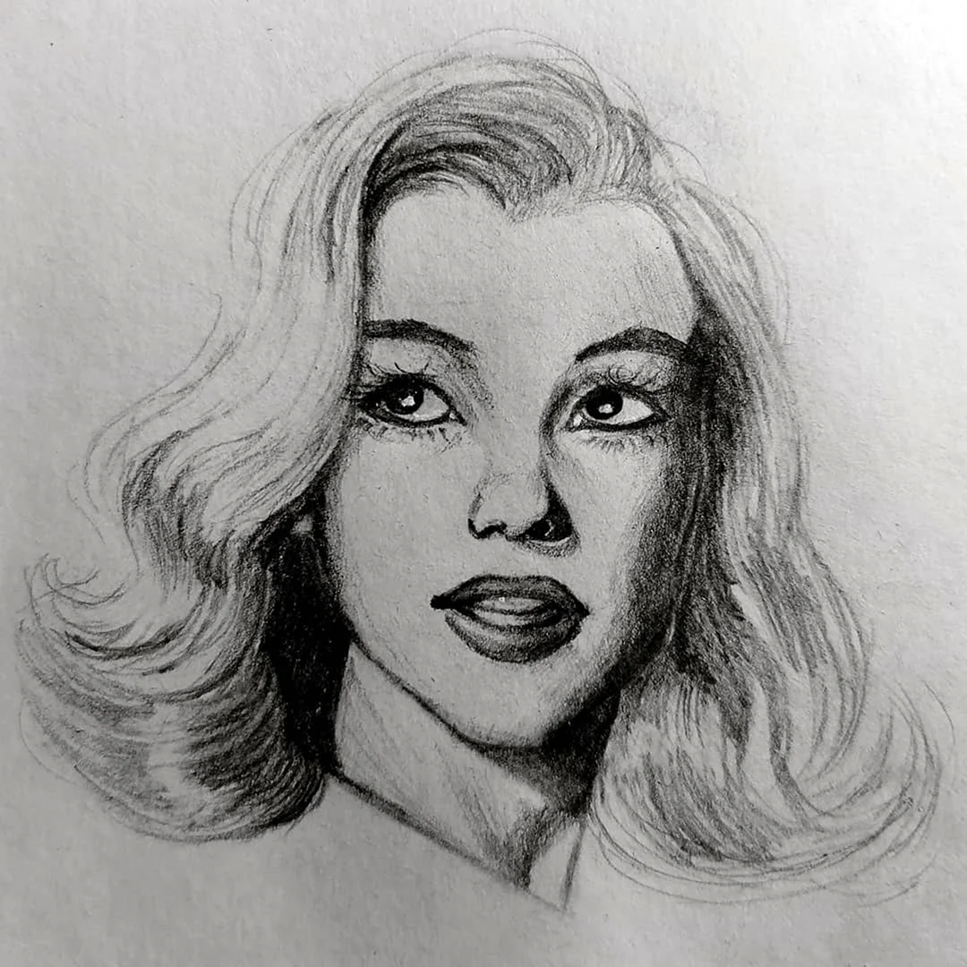 Мэрилин Монро портрет карандашом