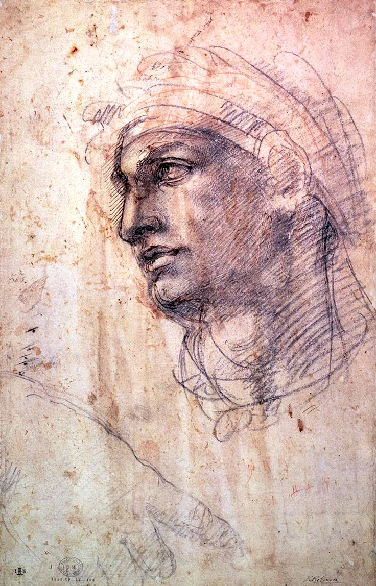 Микеланджело Буонарроти автопортрет