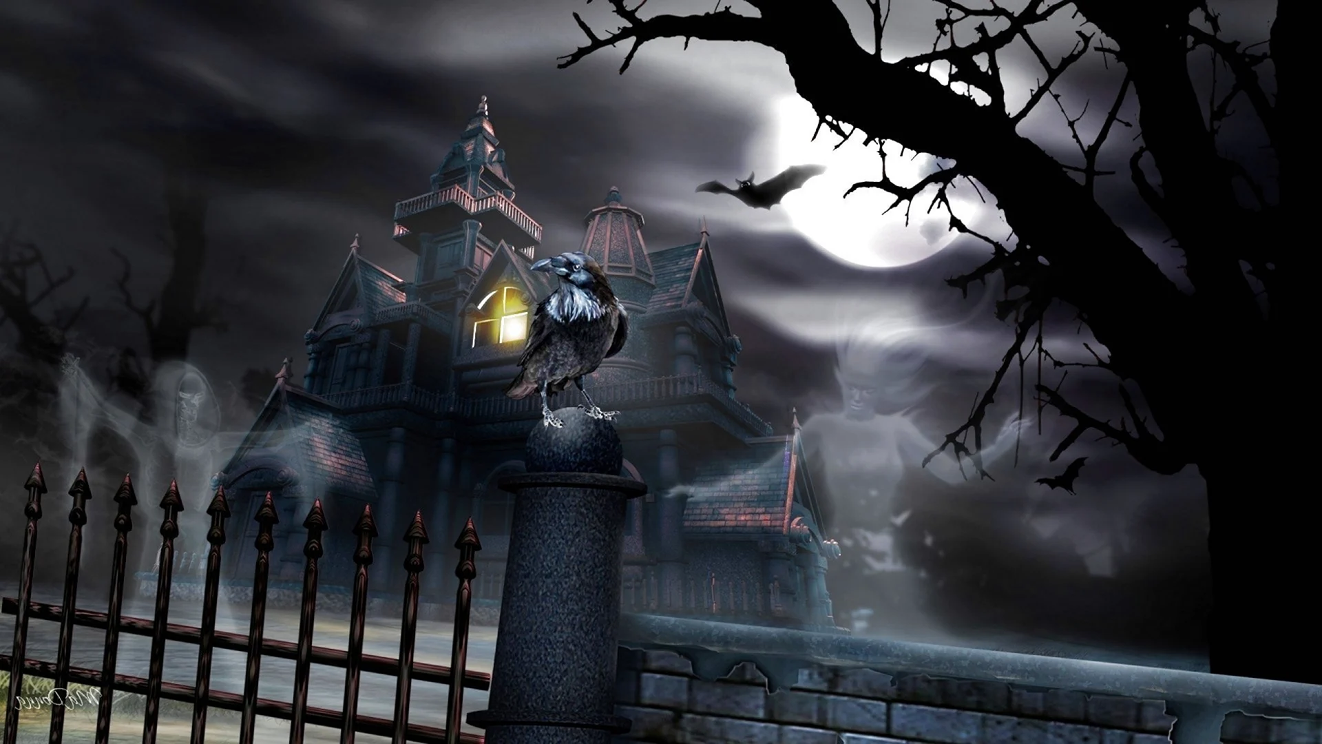 Мрачный замок с привидениями