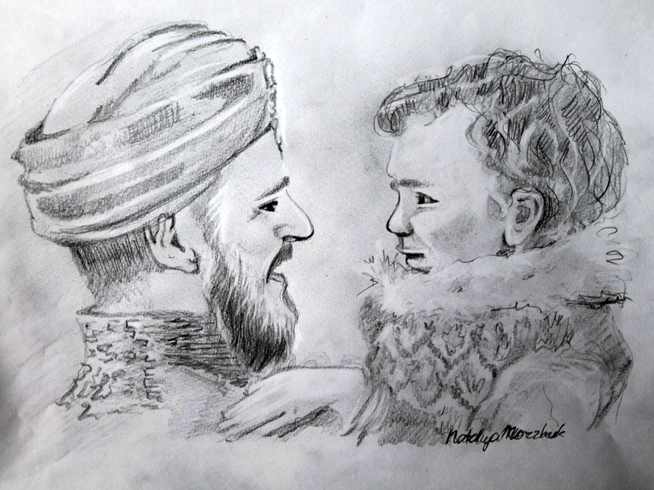 Мустафа Шехзаде рисунок карандашом