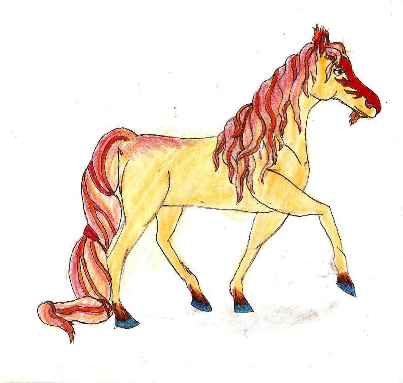 Нарисовать лошадь маленькую разноцветную