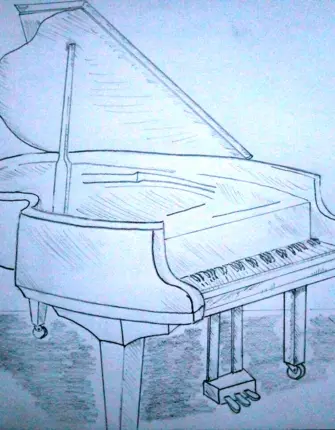 Нарисовать рояль поэтапно ребенку