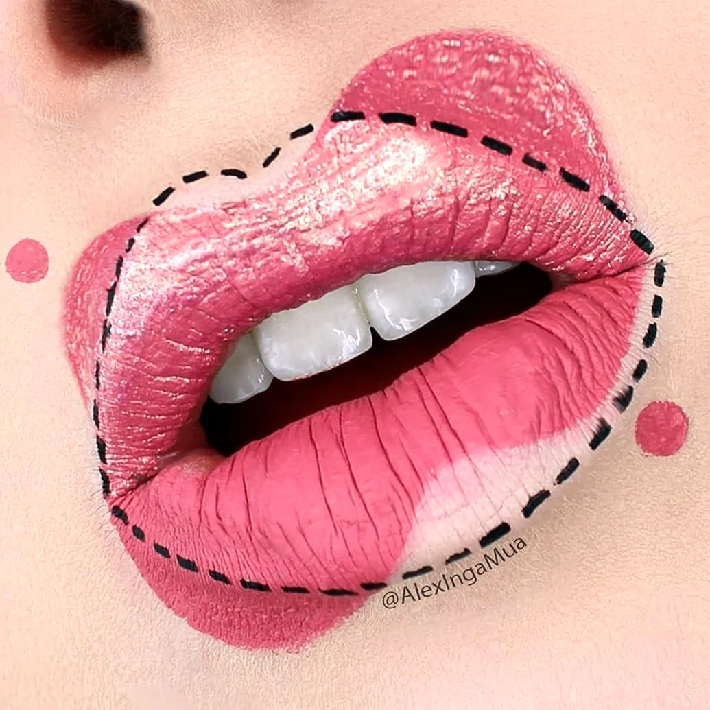 Необычный макияж губ