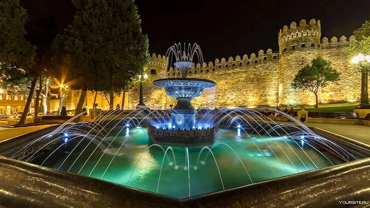 Ночной фонтаны Баку
