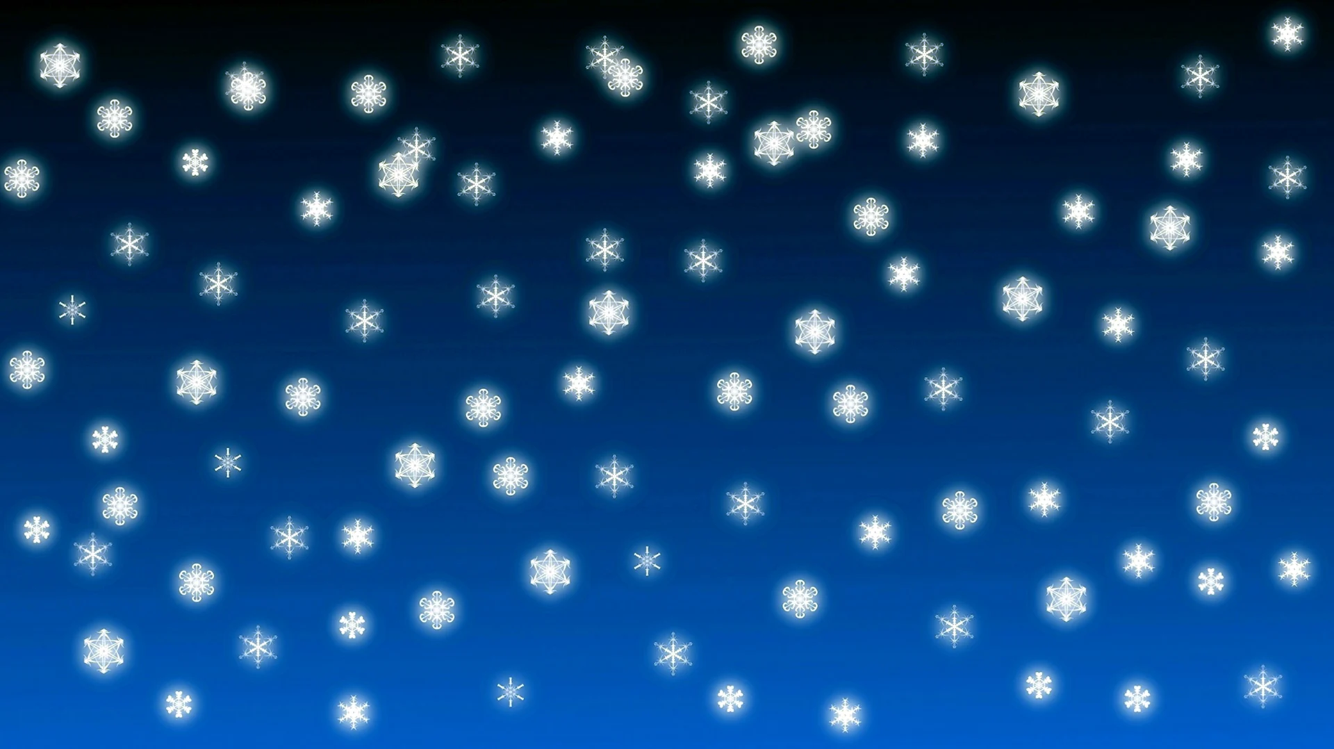Падающие снежинки на голубом фоне