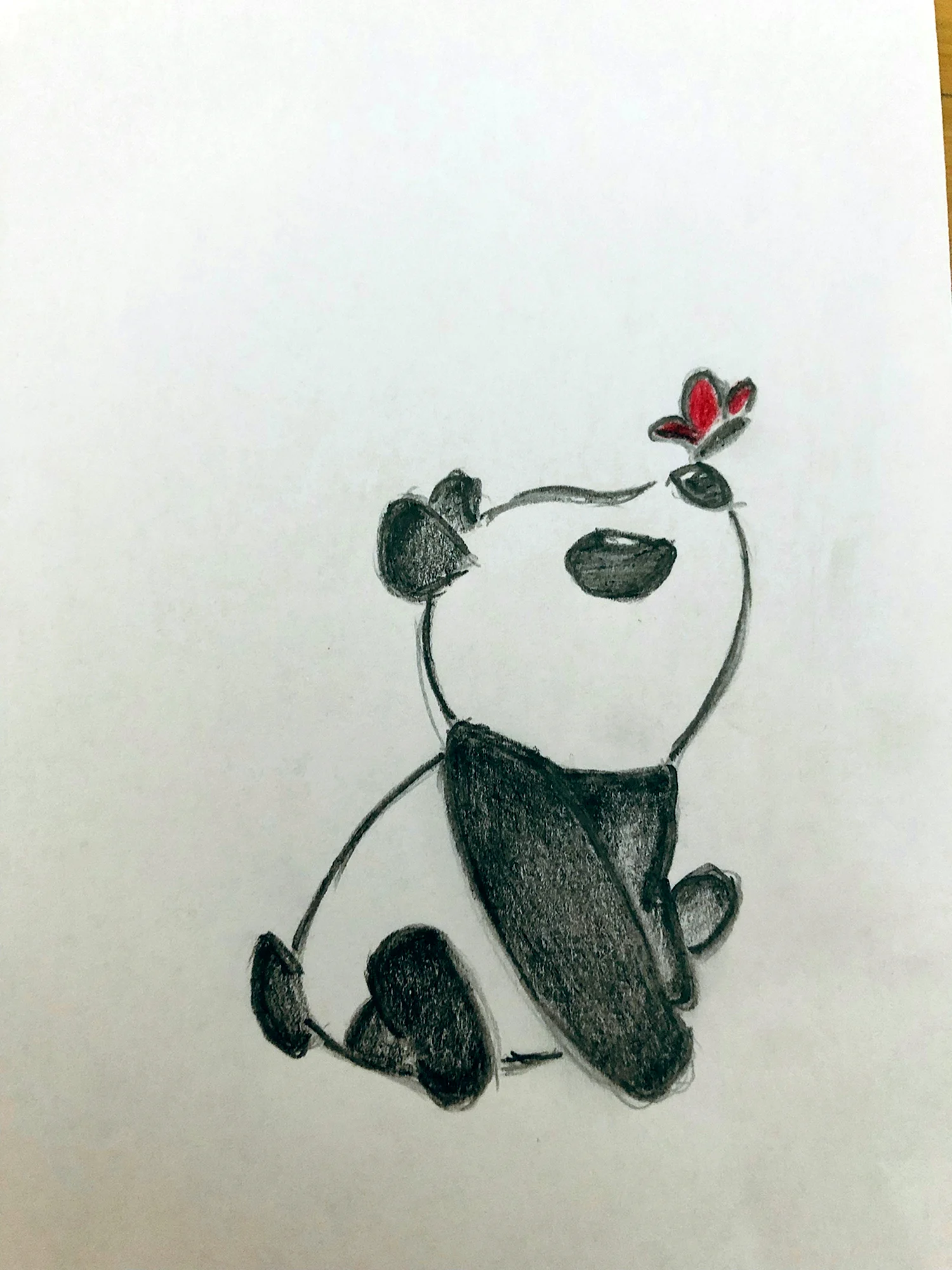 Панда гелевой ручкой