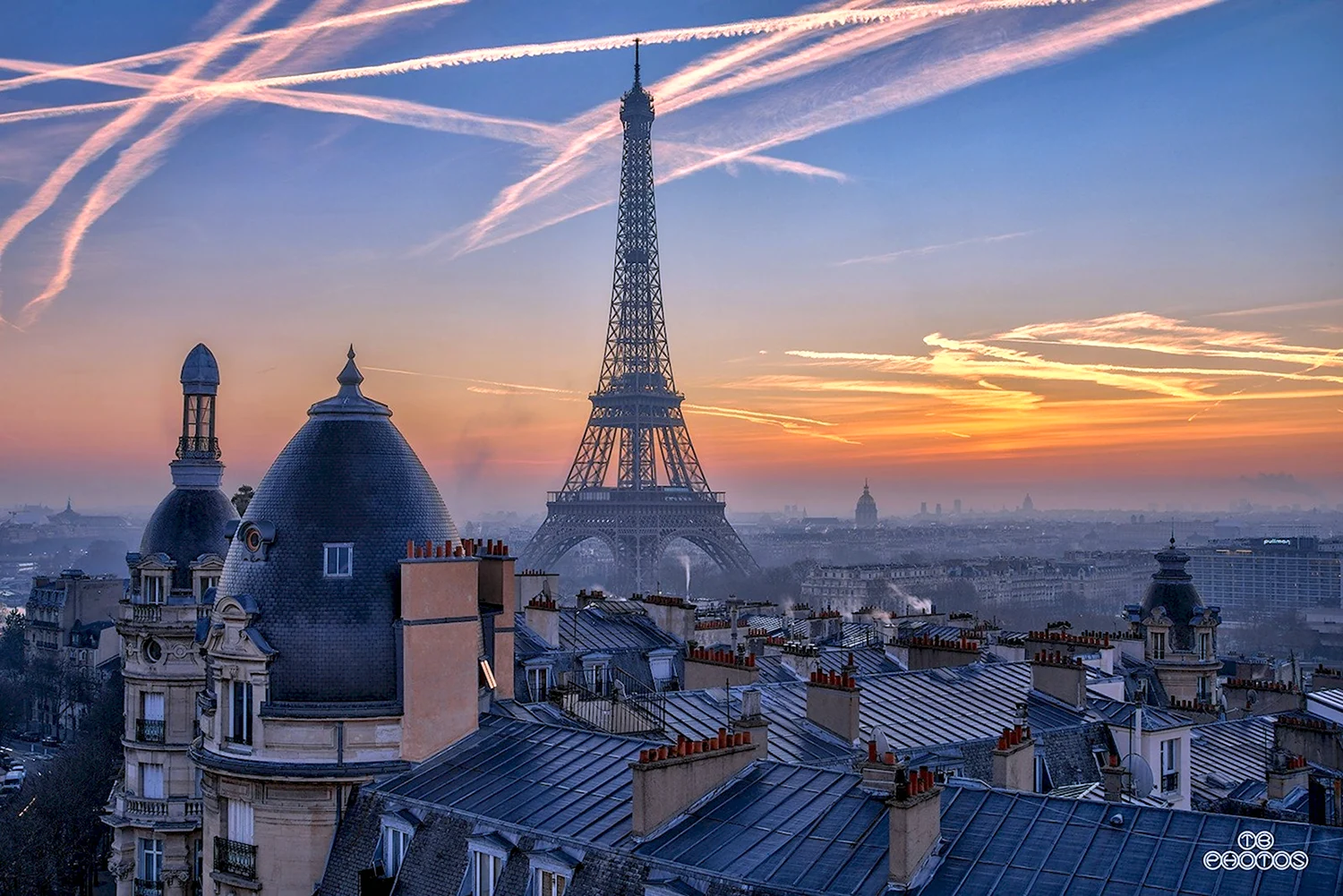 Париж Эйфелева башня крыши