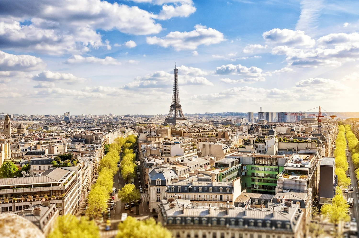 Париж панорама Эйфелева башня