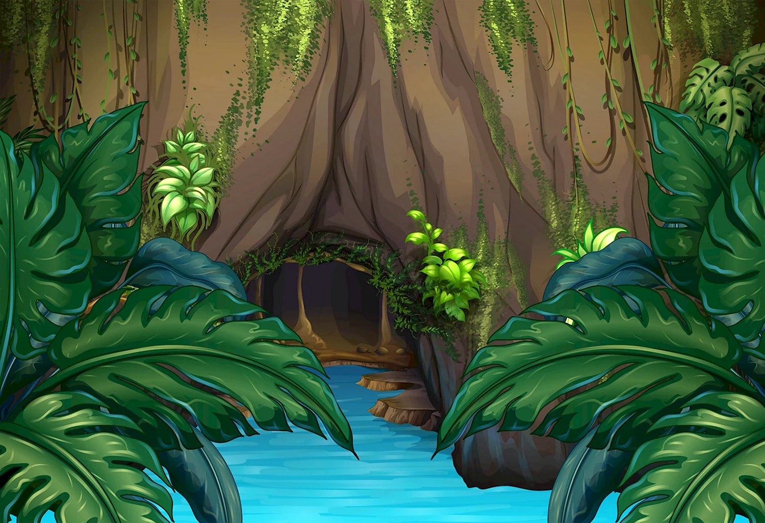 Пещера иллюстрации джунгли