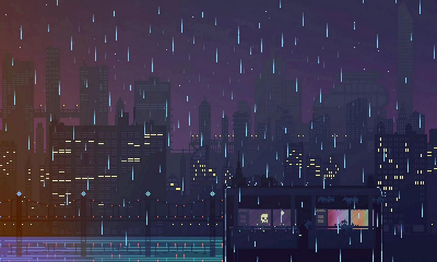 Пиксельный дождь