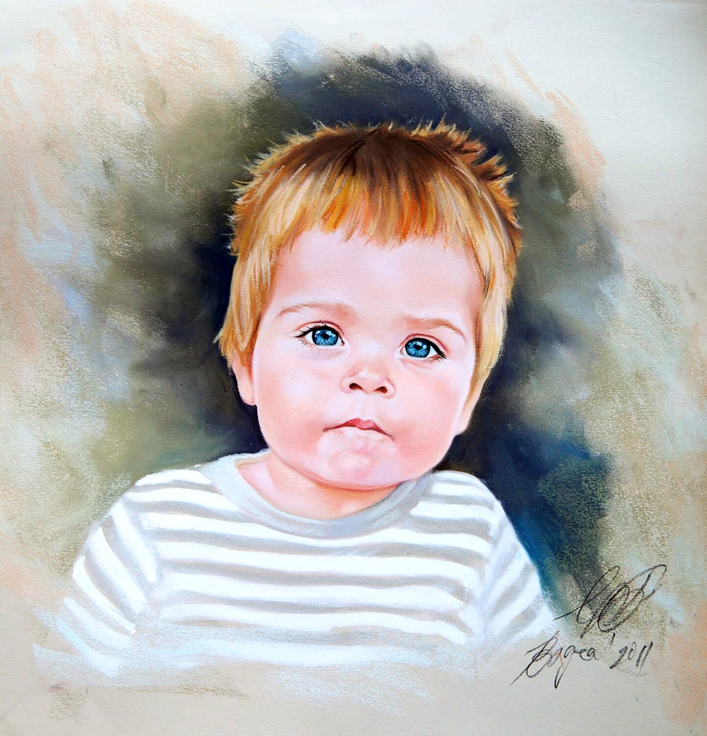 Портрет пастелью детей Bogra