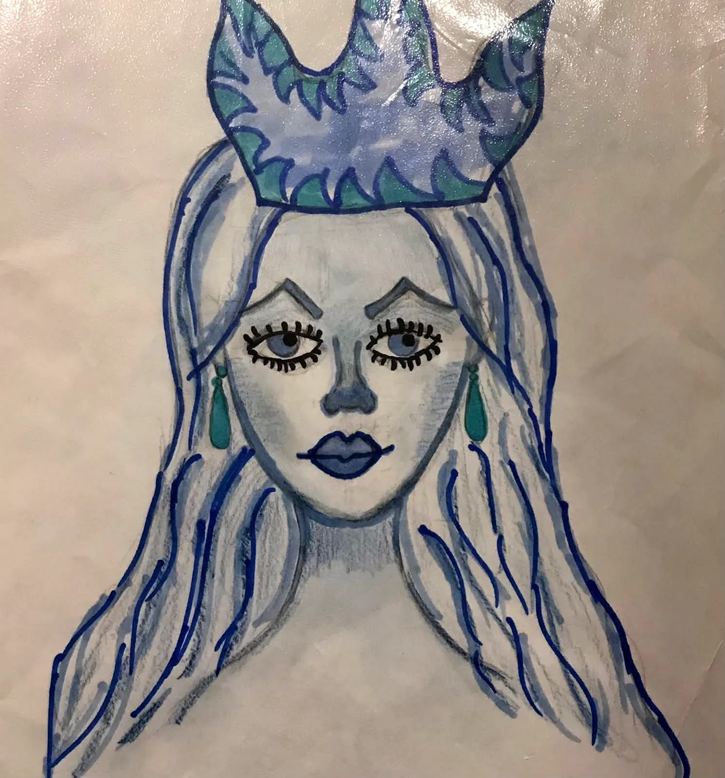 Портрет снежной королевы для деток 5-7 лет
