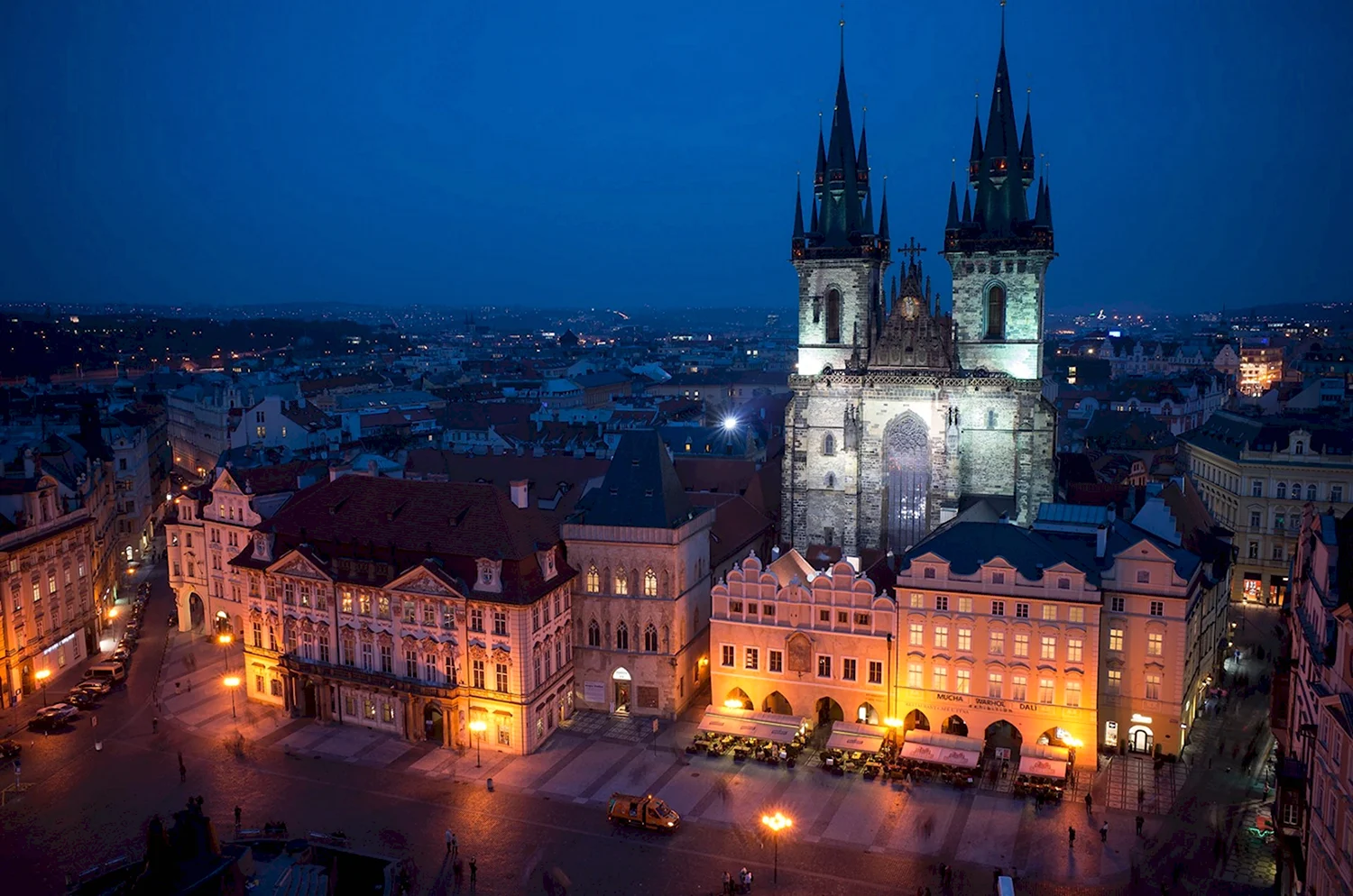 Прага Староместская площадь ночью