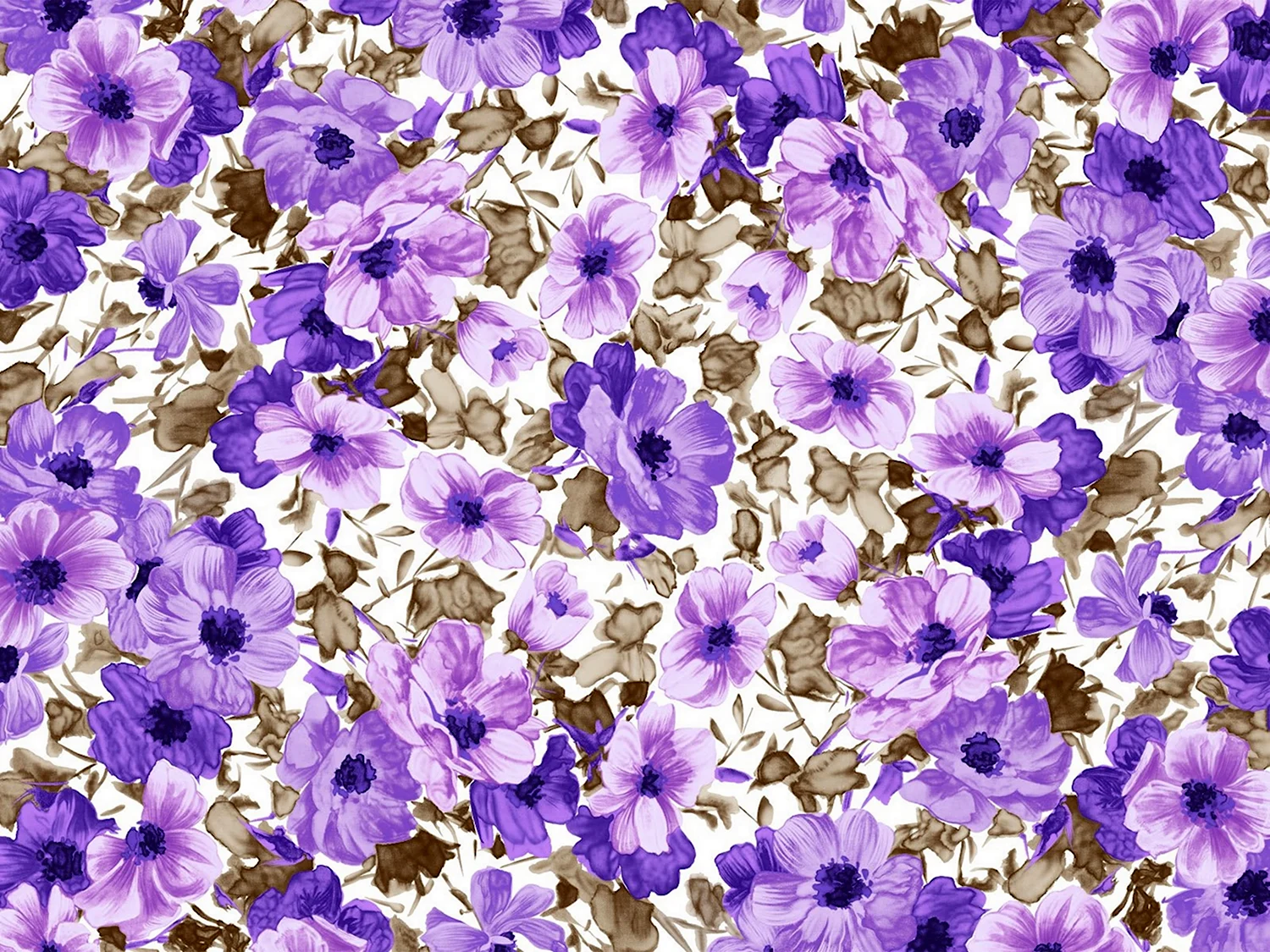 Принт фиолетовые цветы