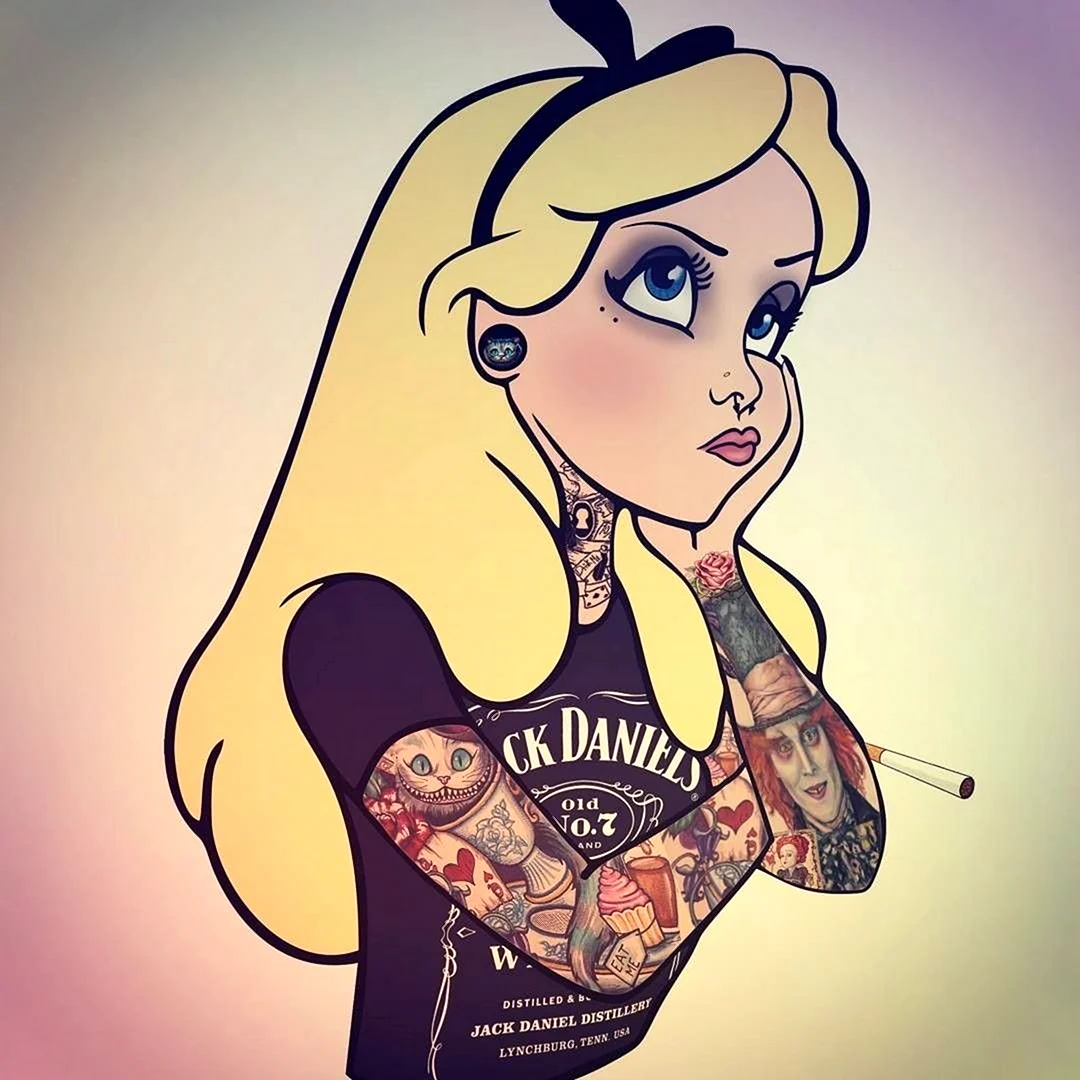 Принцессы Диснея с татуировками