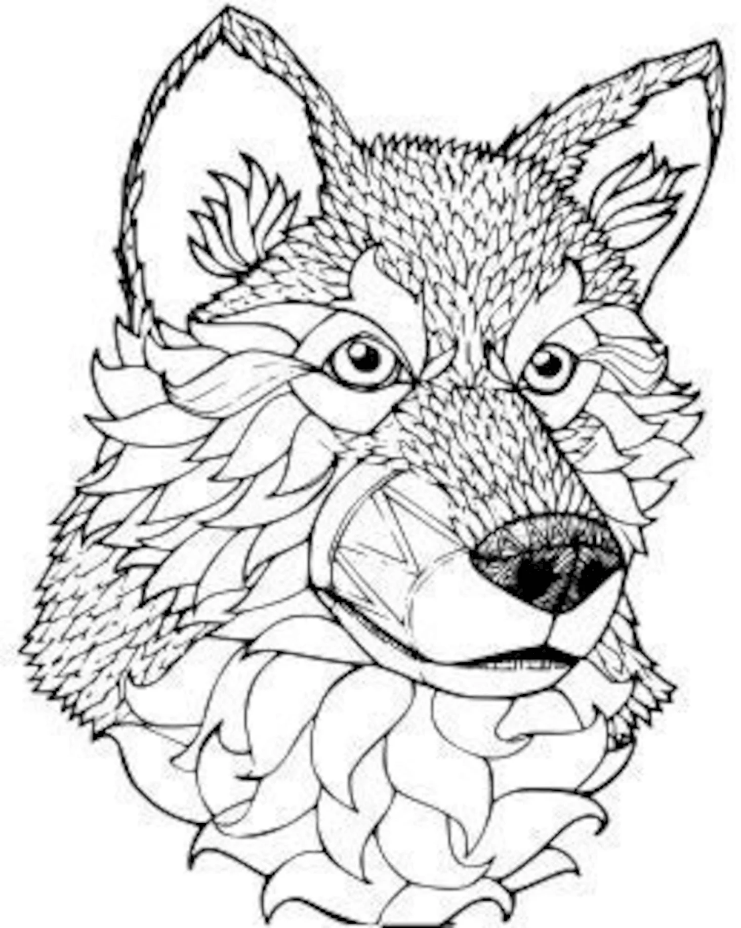 Раскраска антистресс волк
