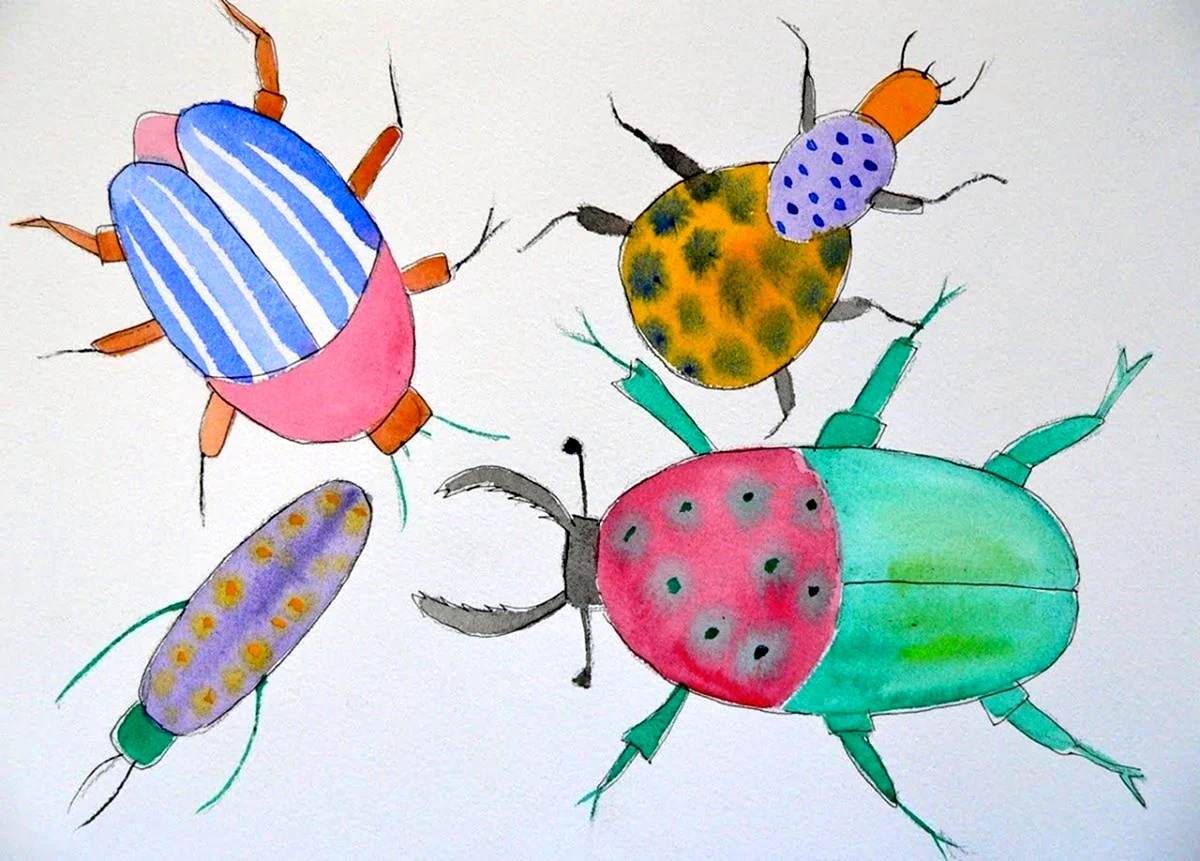 Разноцветные жуки изо 1 класс