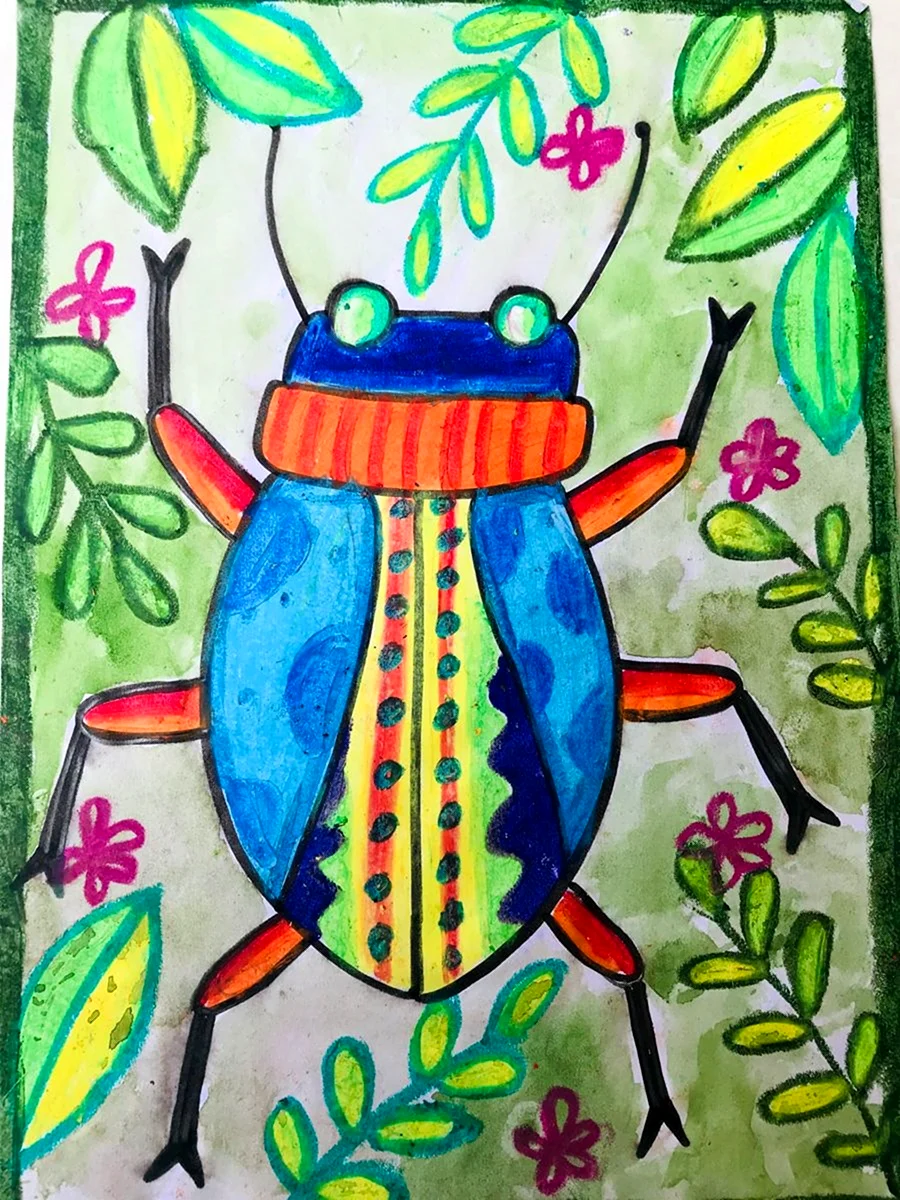 Рисование 1 класс разноцветные жуки