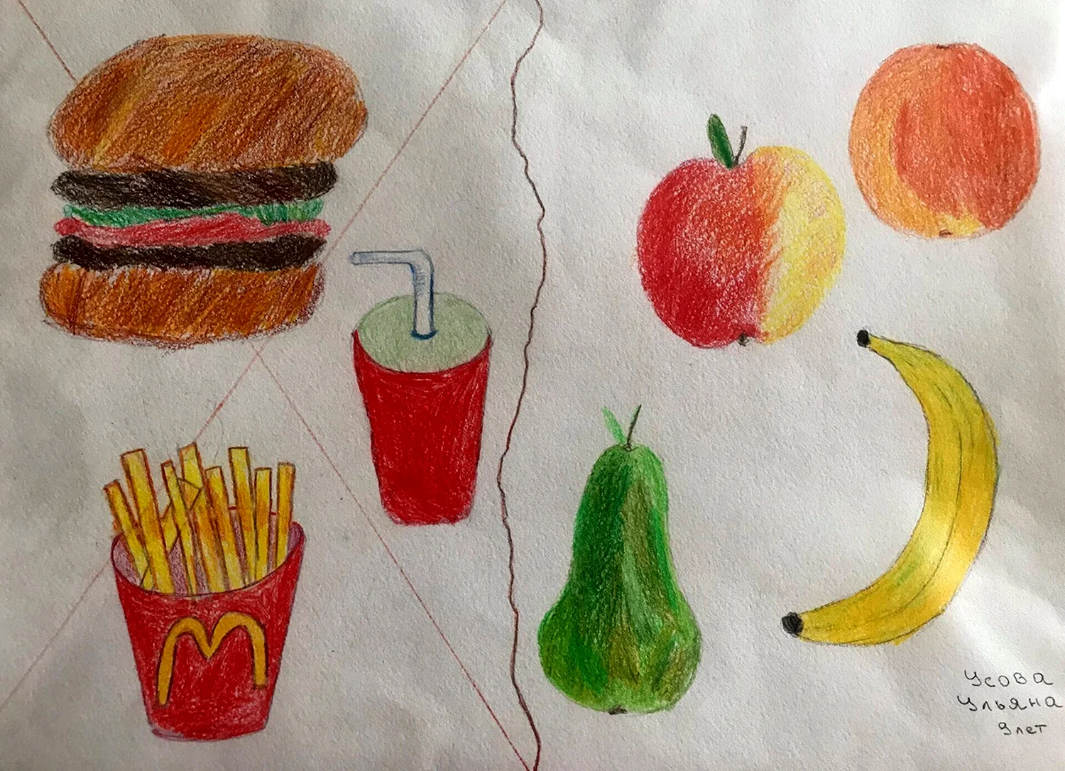 Рисование для детей полезные продукты