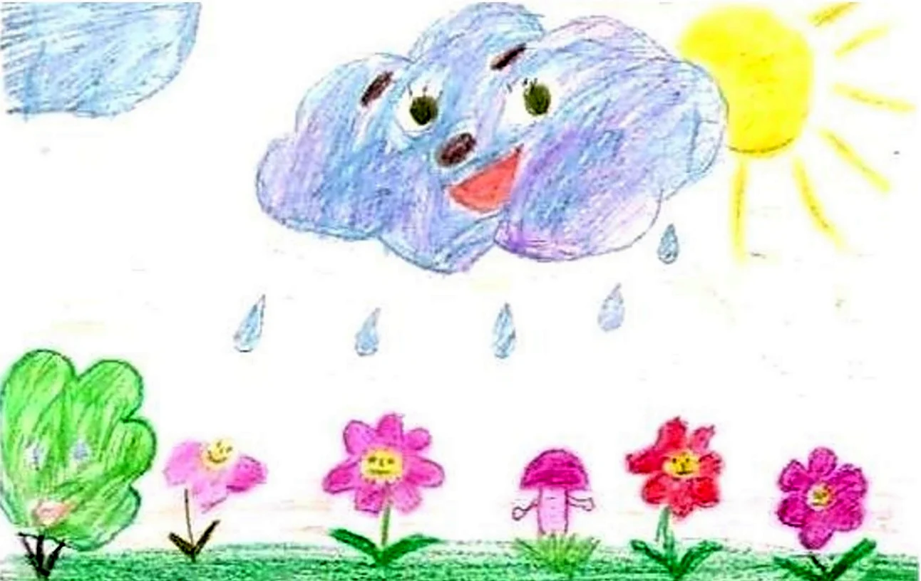Рисование на тему летний дождь