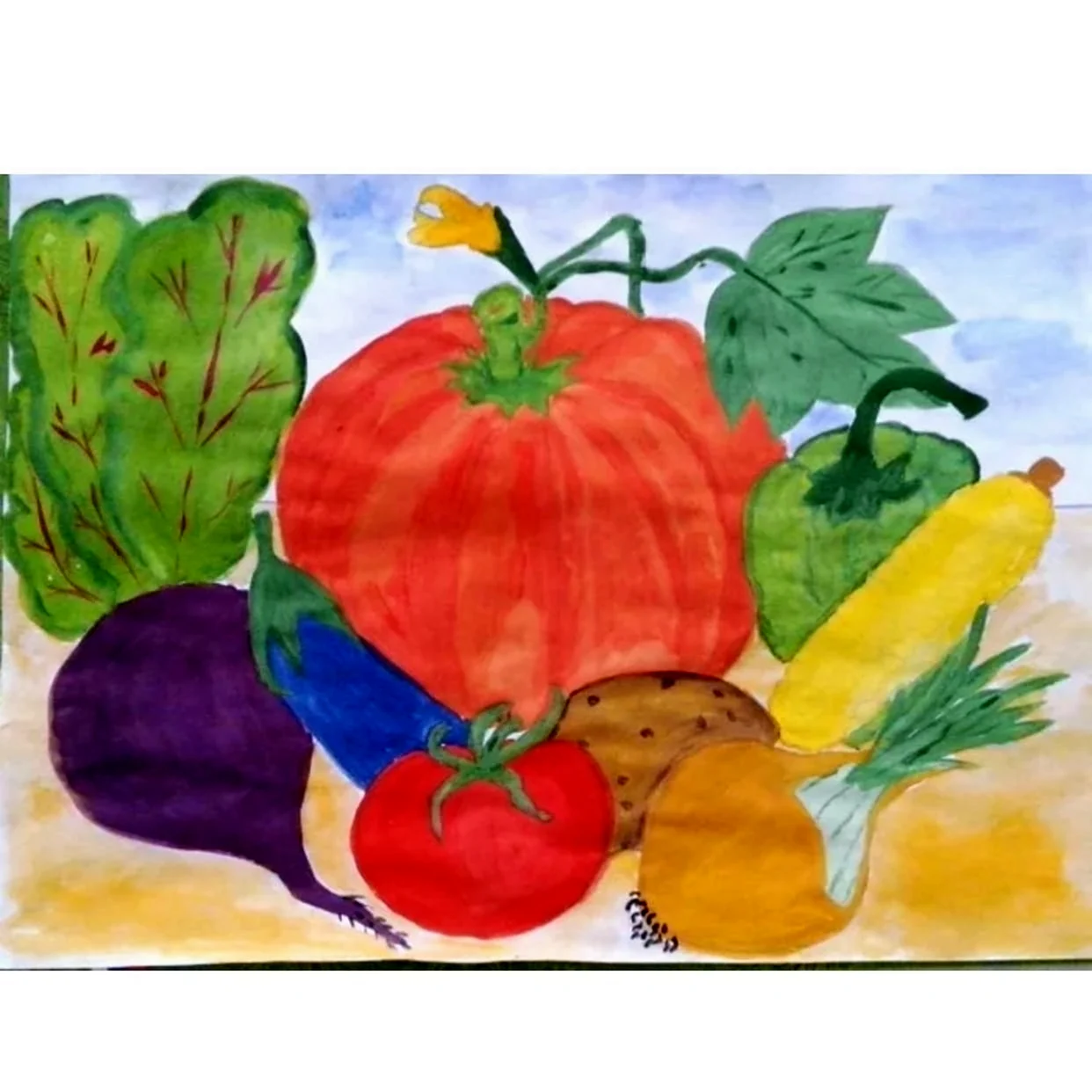 Рисование овощей и фруктов