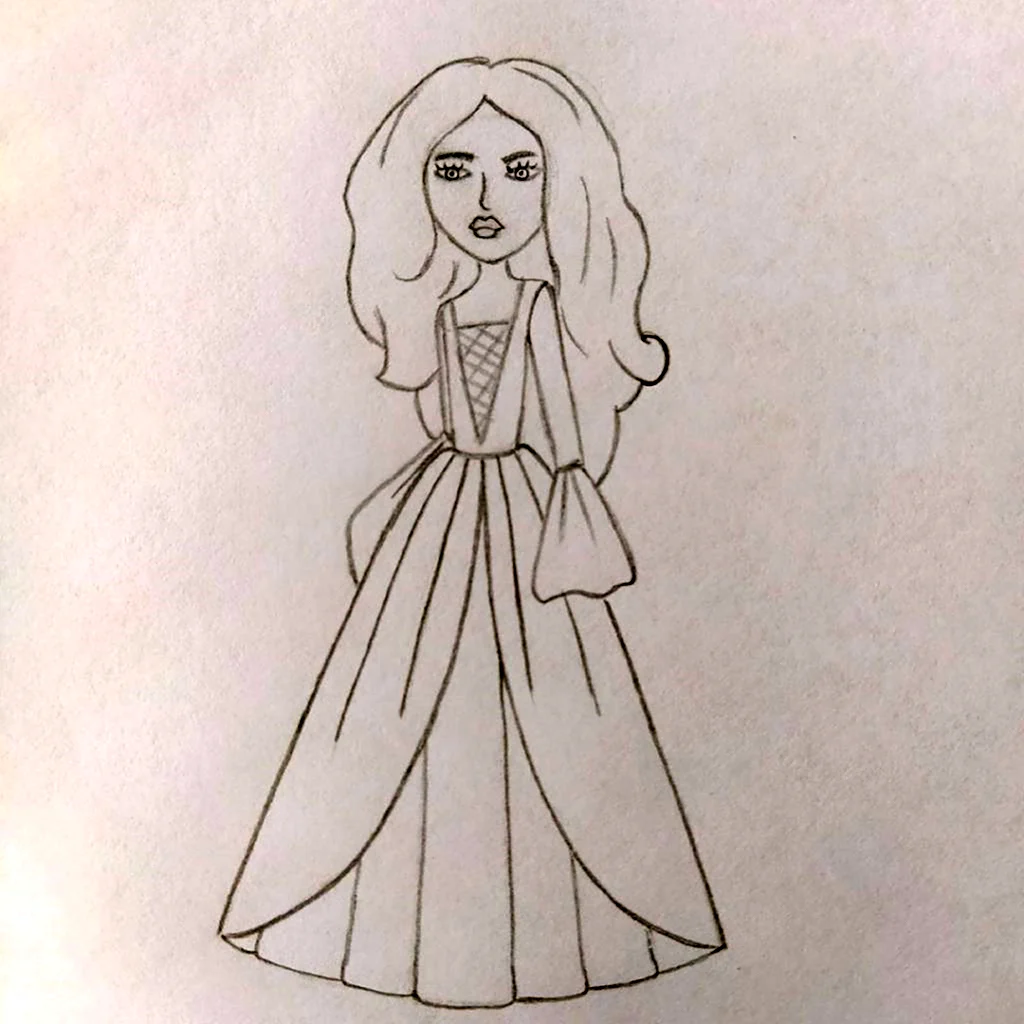 Рисовать девочку в платье