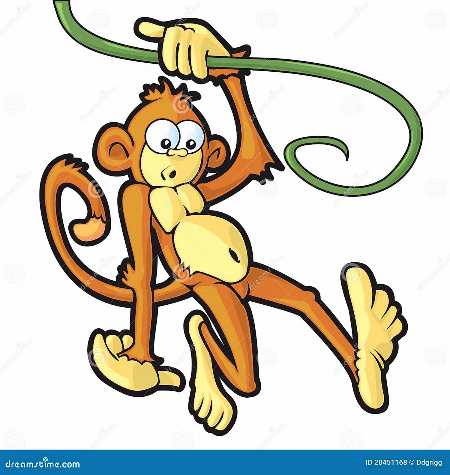 Рисовать обезьяну на веревке