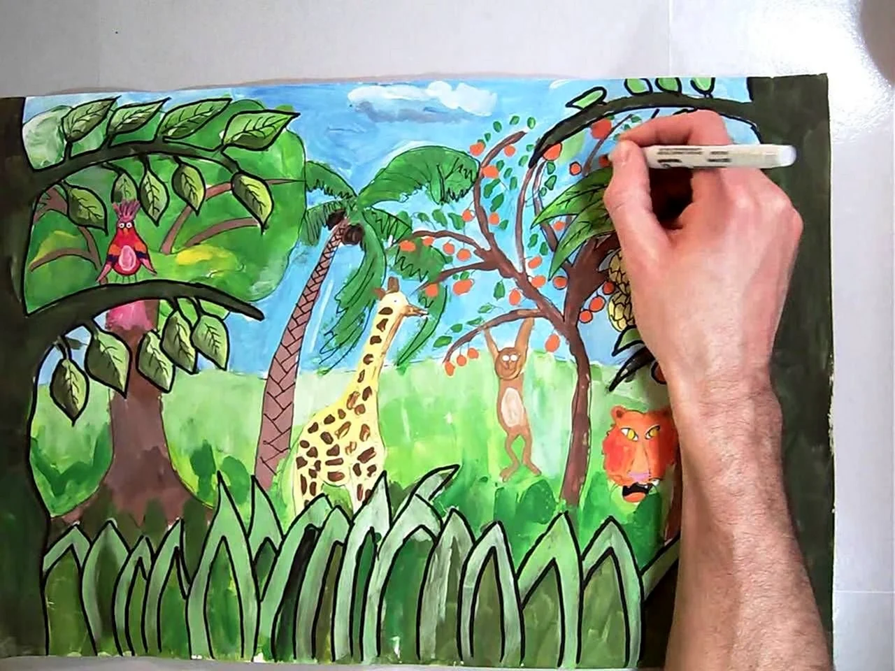 Рисуем джунгли с детьми