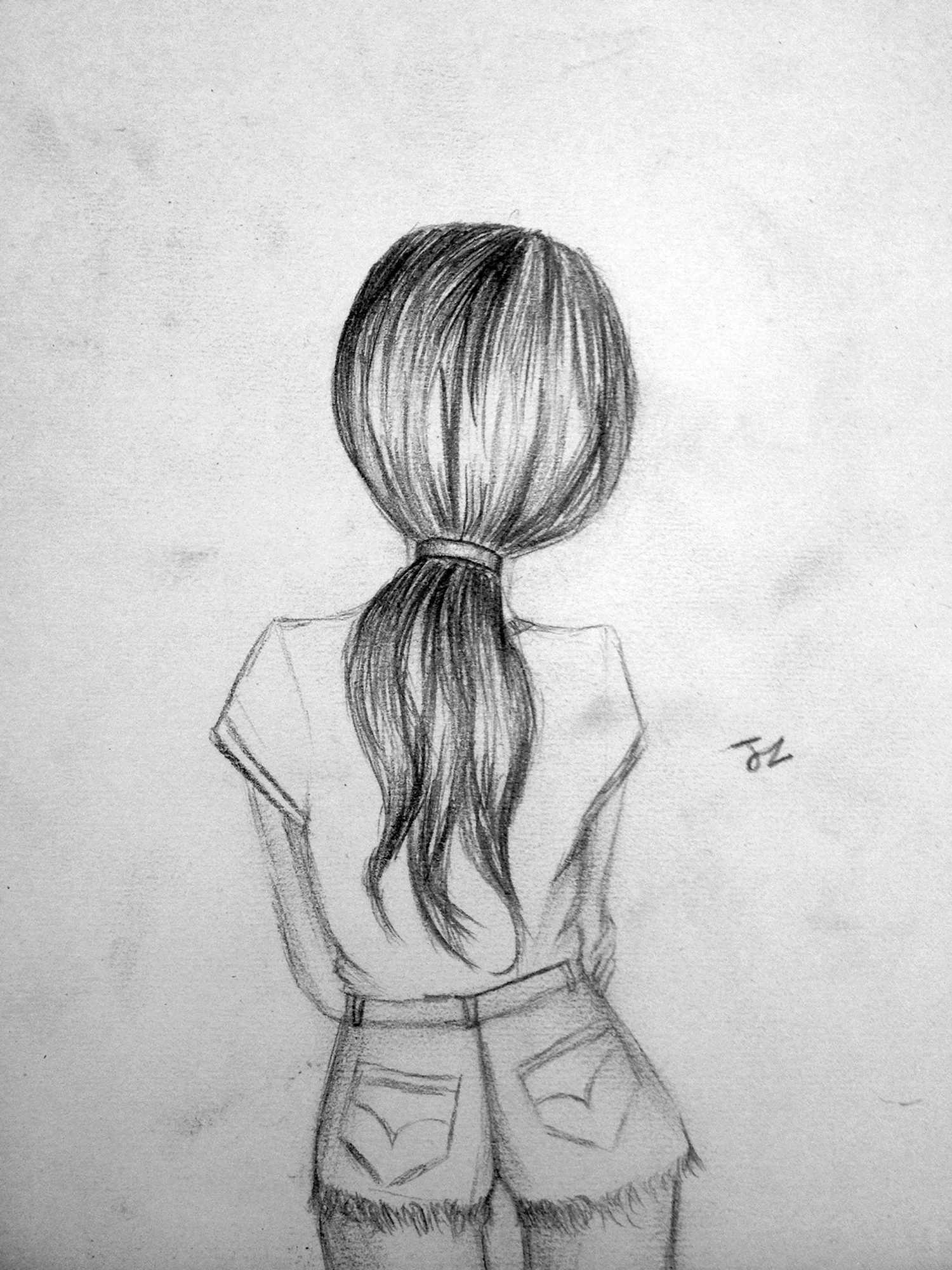 Рисунки для срисовки девушки со спины (19 фото)