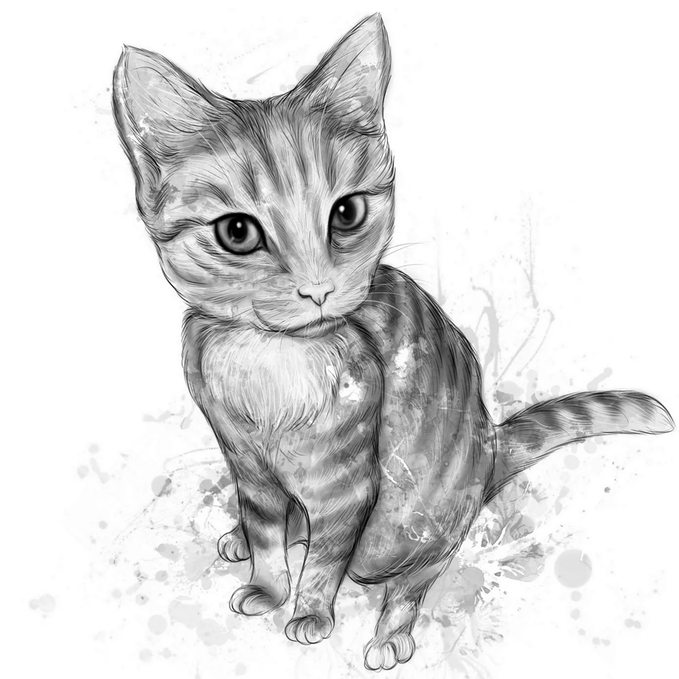 Рисунки для срисовки коты