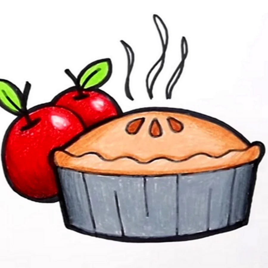 Рисунок яблочного пирога