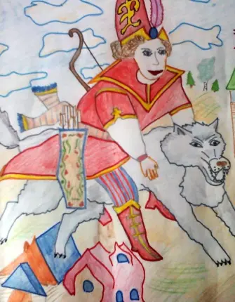 Рисунок к сказке Иван Царевич и серый волк