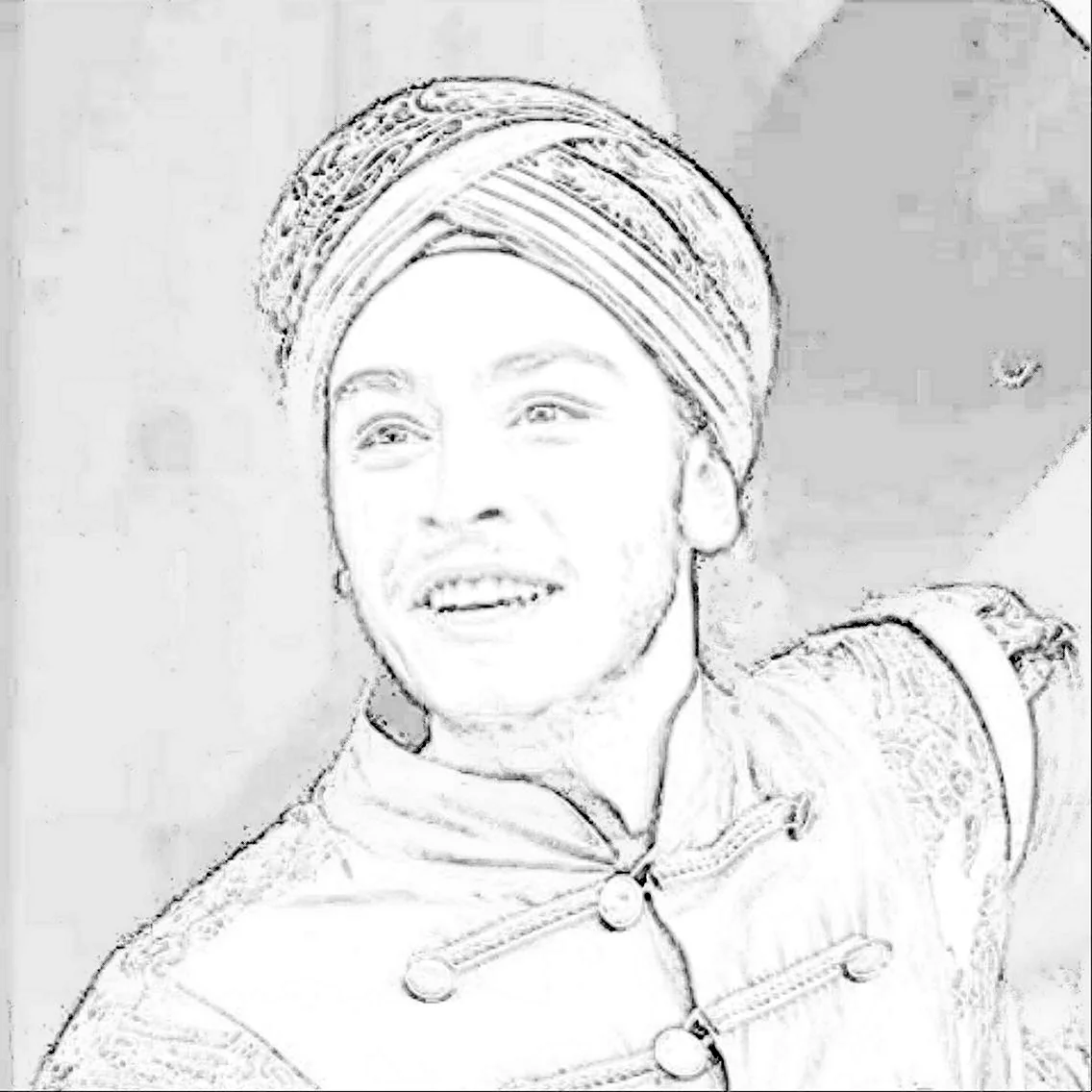 Рисунок Мустафа Султан карандашом.
