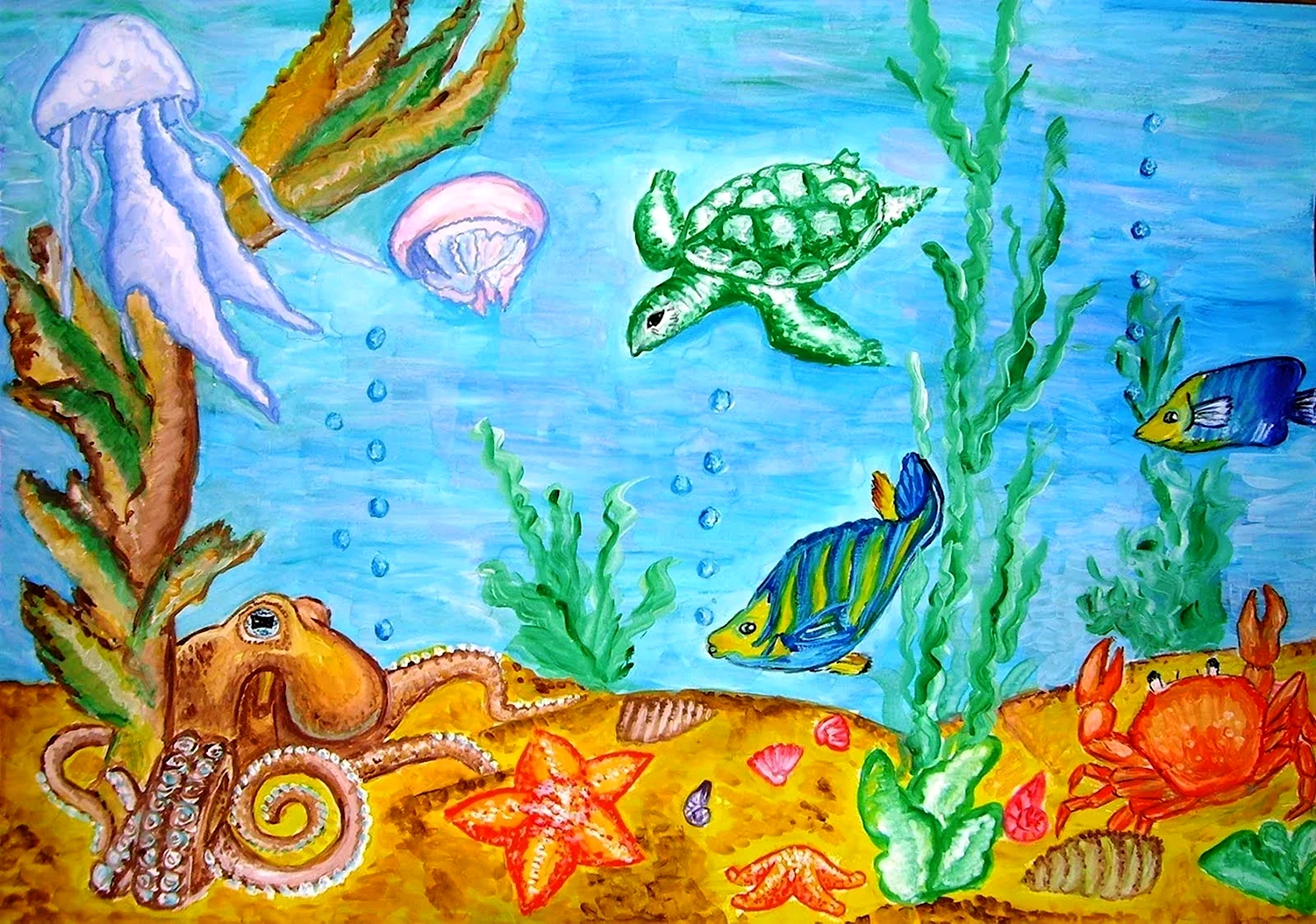 Рисунки подводного мира для срисовки (52 фото)