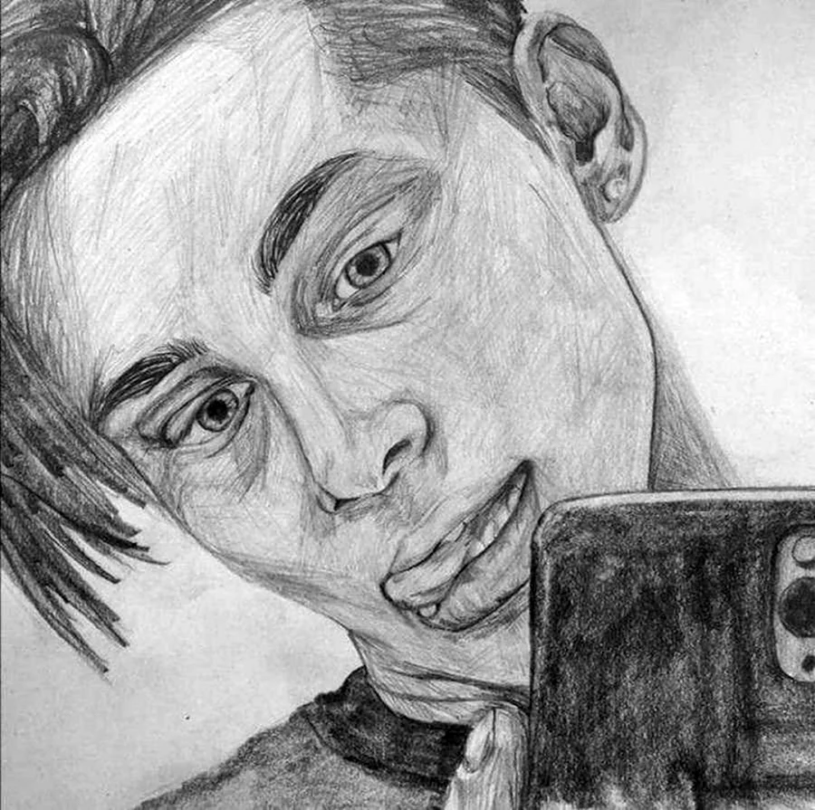 Рисунок портрет Дани Милохина