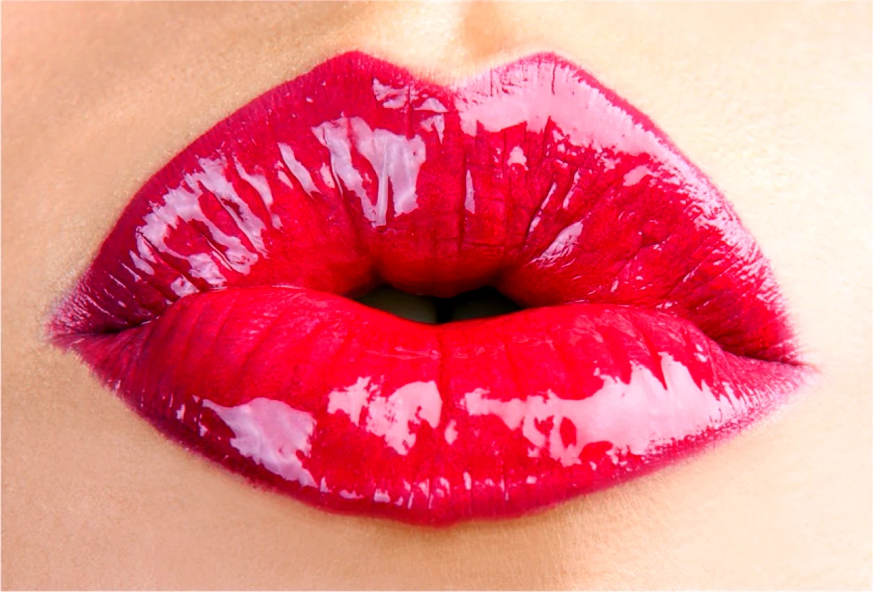 Розовые губы поцелуй