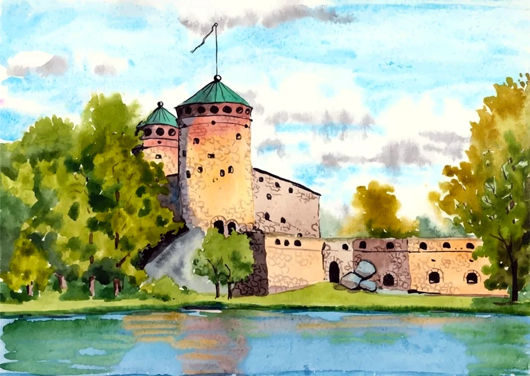 Рыцарские замки акварелью