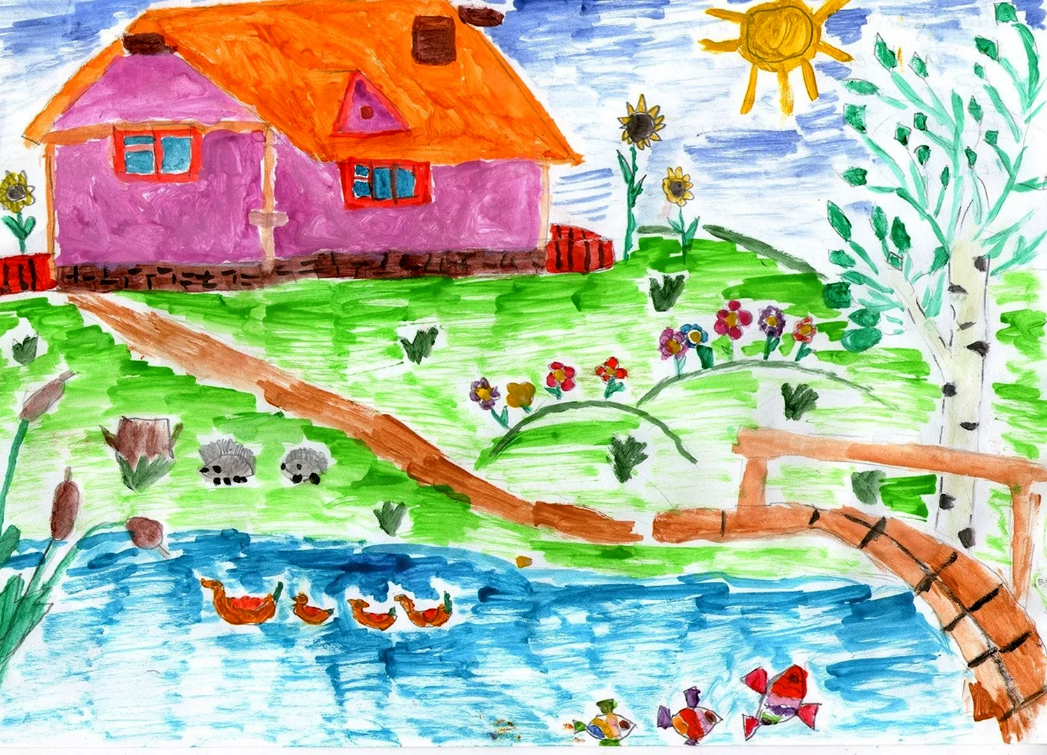 Мое село и его окрестности. Рисунки детей - презентация онлайн