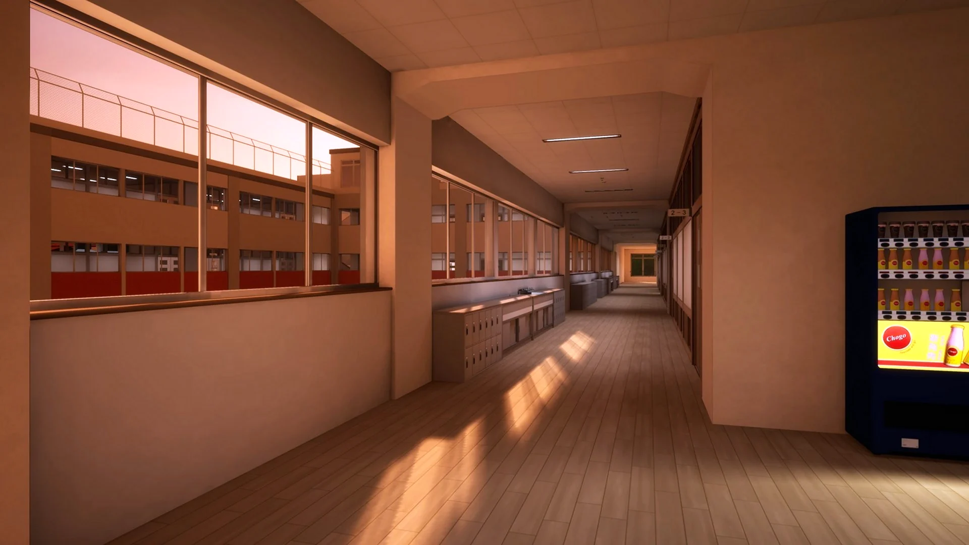 Школа изнутри коридор аниме
