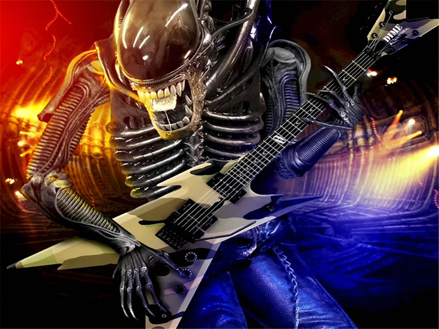 Скелет гитарист
