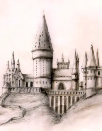 Скетч замок Гарри Поттер