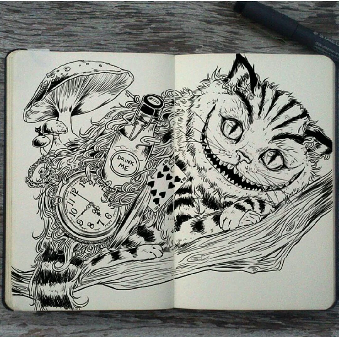 Скетчбук Чеширский кот
