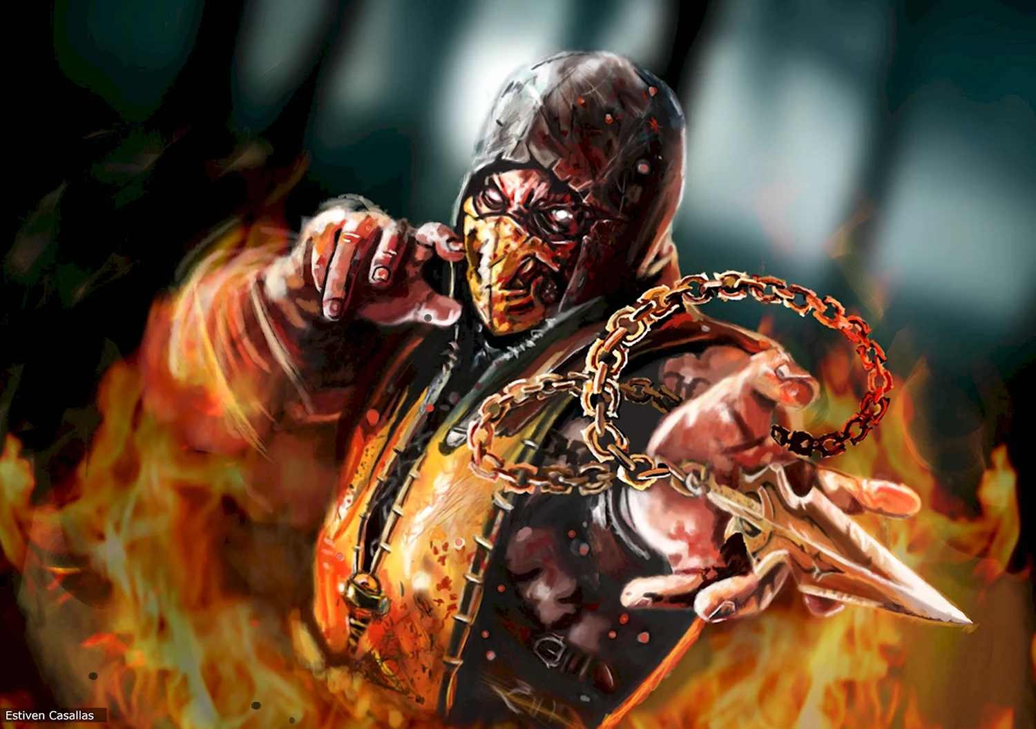 Скорпион Mortal Kombat арт