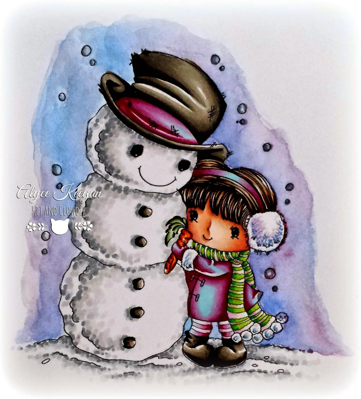 Снеговик-девочка на коньках