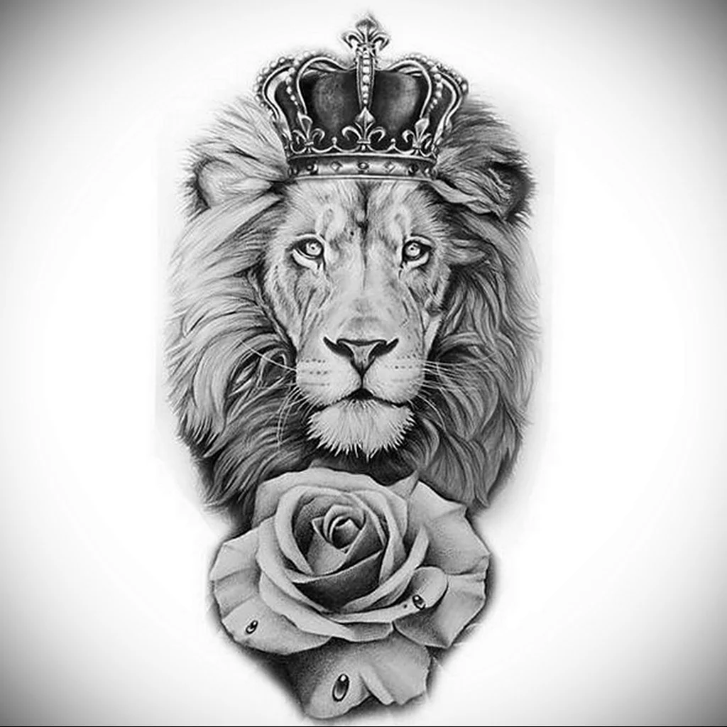Тату лев значение: с короной, на руке, на зоне, львиный оскал, на плече