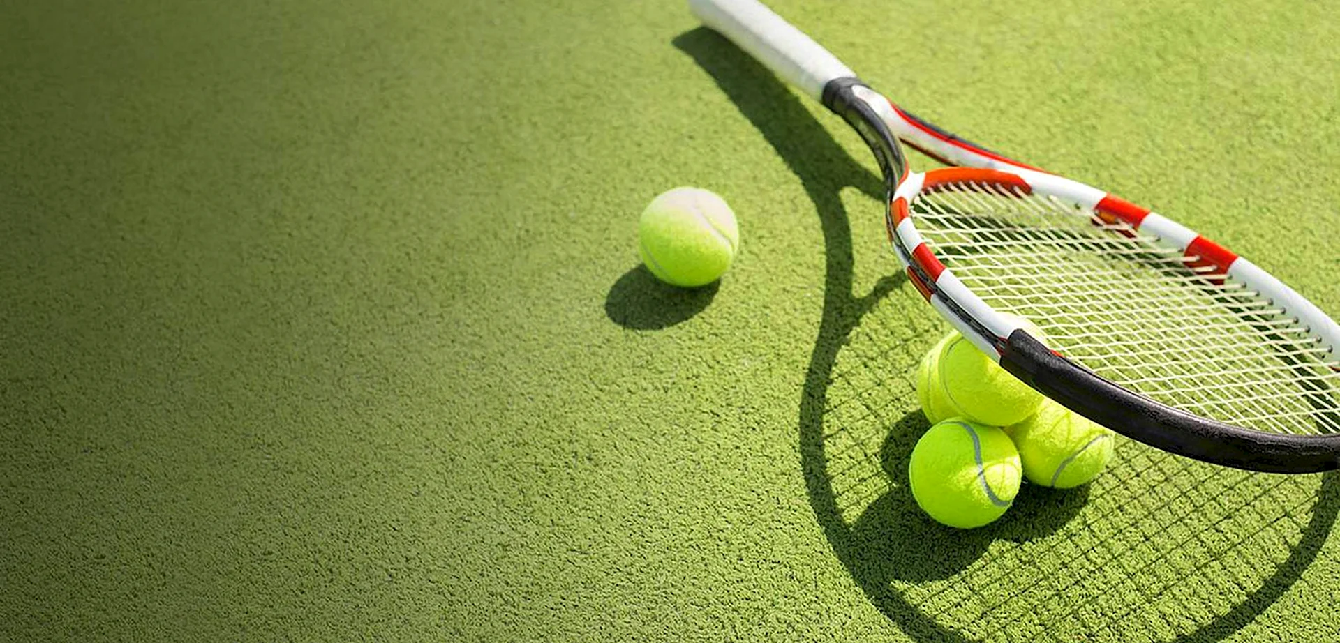 Теннисная ракетка на траве